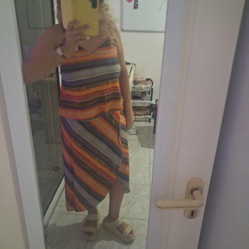 Benissimo Boho Summer Set Crop Top and Wrap Skirt, Size S/M