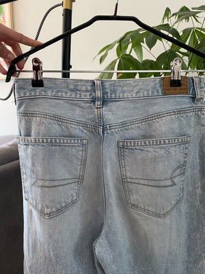 American Eagle mom jeans με σκισίματα μεταχειρισμένα, μέγεθος M 38 10, μπλε