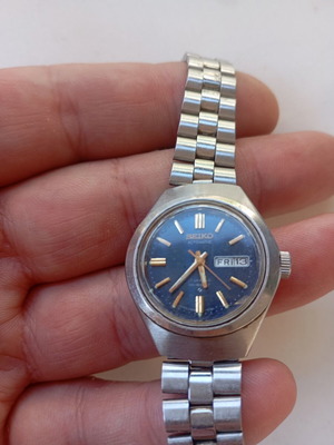 Seiko Hi-Beat women's automatic vintage watch used, blue dial