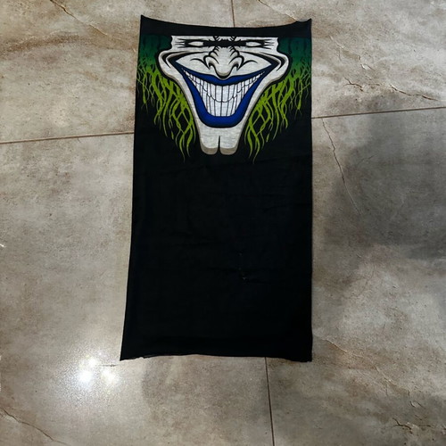 Neck balaclava, black and green