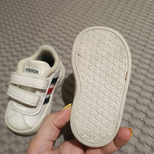 Adidas baby shoes size 18 with bibs and headband set