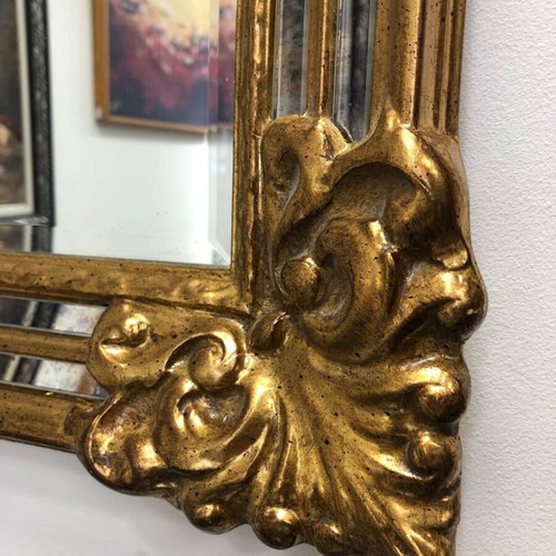 Large luxury wall mirror in baroque style used, ornate frame