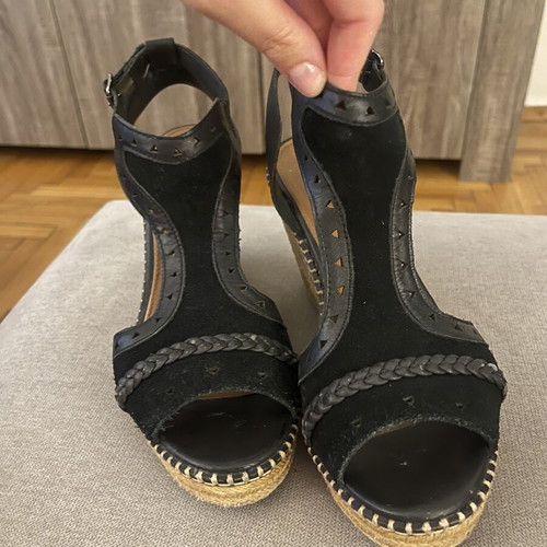 Tommy Hilfiger platform sandals used, leather and straw, size 39