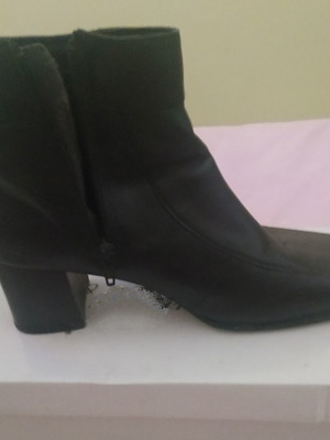 Leather ankle boots used, black, size 38