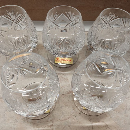 Vintage Nachtmann crystal brandy glasses set of 5 new