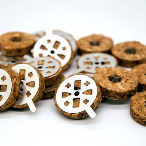 Round candle holders new from natural cork, pack of 10
