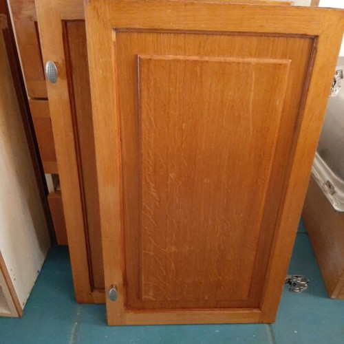 Wooden corner kitchen used, beech wood, dimensions 3x2m plus 1.2m cabinets