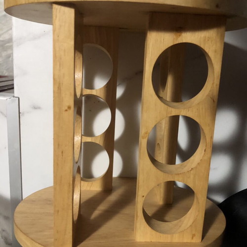 Rotating wooden spice rack for 12 jars like new