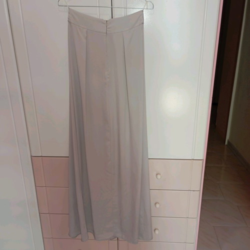 Maxi skirt online fashion new, gray and beige, high waist, size S