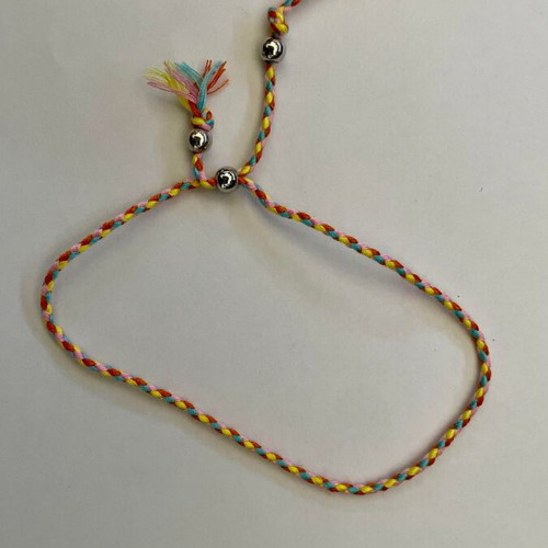 Knitted summer bracelet new, multicolor