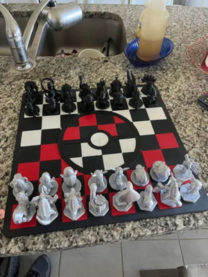 Pokemon chess set like new, printed pieces without board
