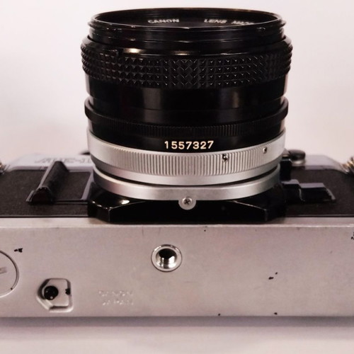 Canon AE-1 camera with FD 50mm 1:1.8 S.C lens used