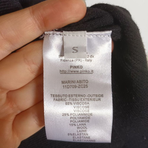 Pinko knitted dress used, black, size S