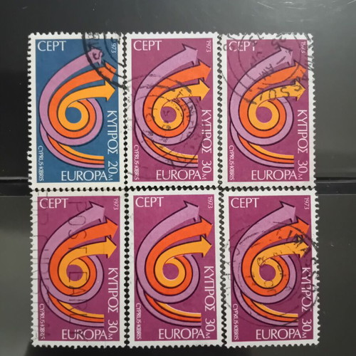 Cyprus Europa CEPT Stamps used, 1973 set of 7