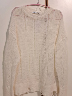 Alpaca and wool sweater Zara new, size S/M, white beige