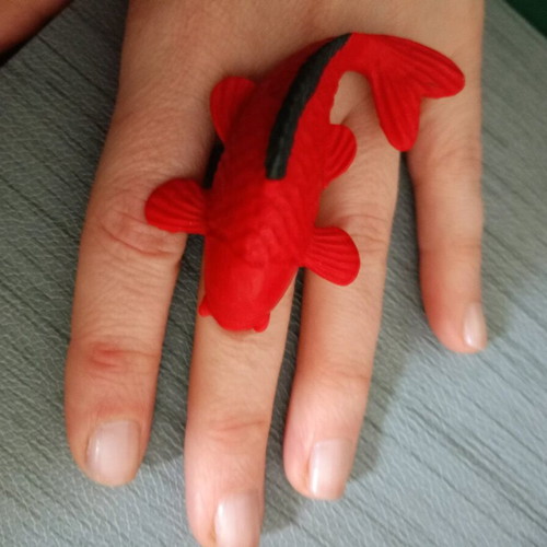 Statement ring Vintage Atelier like new, red with adjustable size