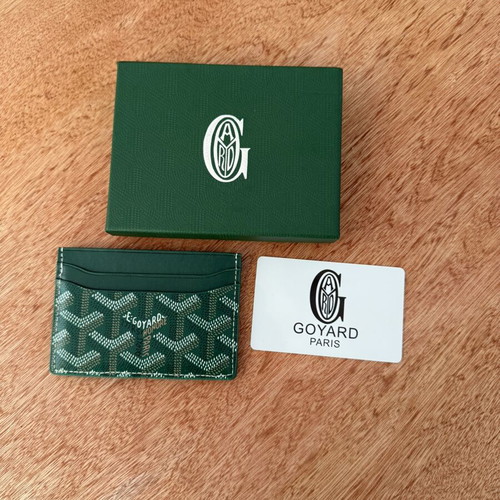 Goyard Card Holder New, White and Green