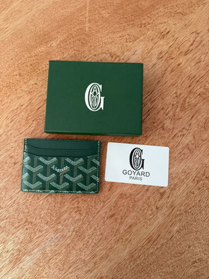 Goyard Card Holder New, White and Green