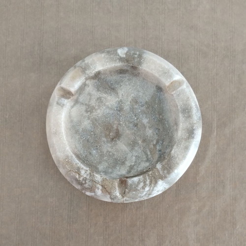 Marble ashtray in light gray beige color like new