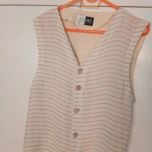 Beige striped vest, summer lightweight, size M