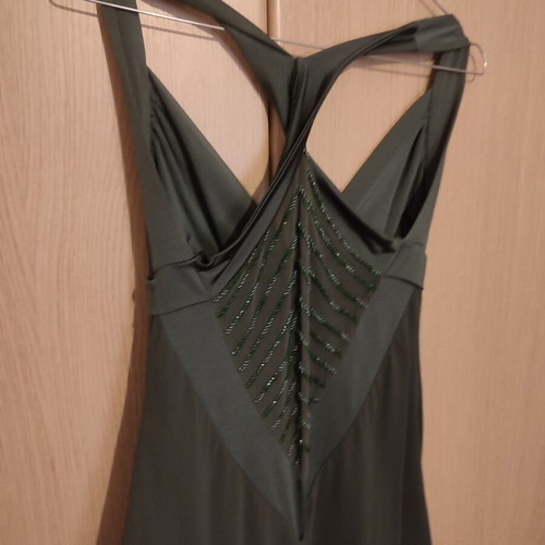 Silk dress Veloudakis with back transparency, like new, green, XS