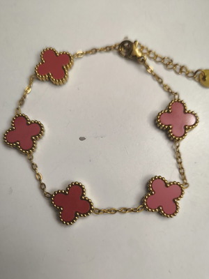 Four-Leaf Clover Bracelet new, orange-red