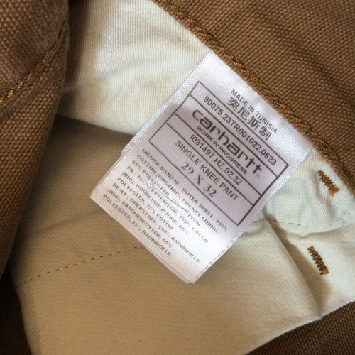 Carhartt WIP Single Knee Straight-Leg Trousers size 29/32 like new, brown