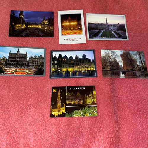 Collectible Brussels postcards 7 from the 90s from a trip