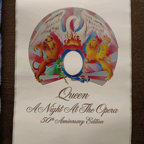 Queen A Night At The Opera 50th Anniversary Edition Poster like new with sticker