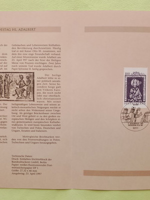 German 1997 stamp with Bonn first day cover