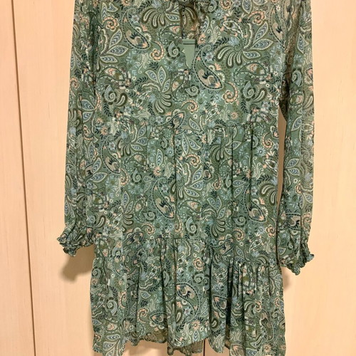 Stradivarius boho dress like new, green multicolor, size M