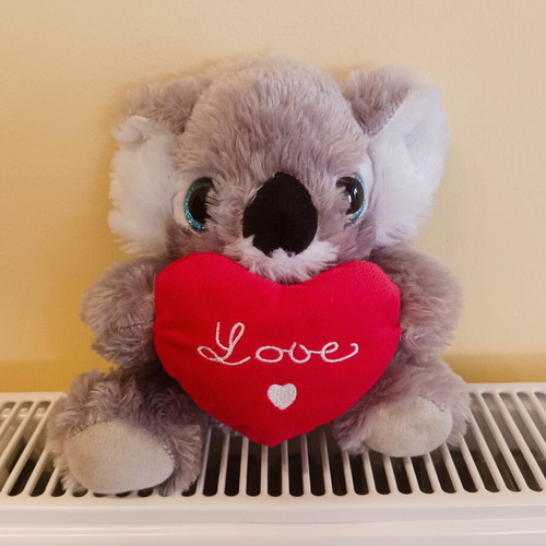 Plush Koala with Red Heart Love in very good condition
