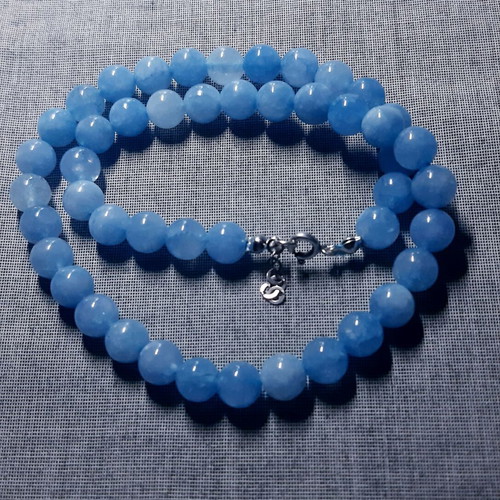 Marianna Necklace Aquamarine Natural Stone Silver 925 Handmade New