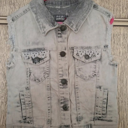 Orchestra sleeveless denim vest gray like new, size 140 cm