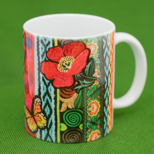 Ceramic mug Secret Garden new with boho motifs