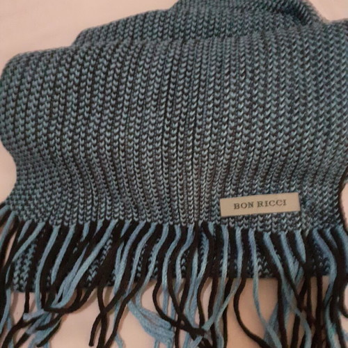 Bon Ricci men's scarf new, black and blue, unworn