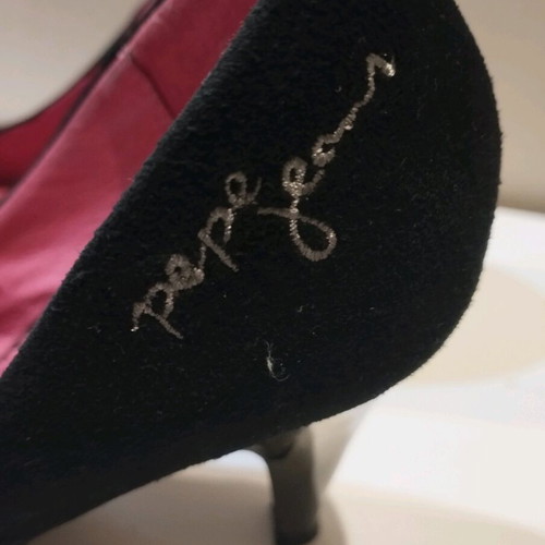 Pepe Jeans black leather high-heeled pumps like new no. 40