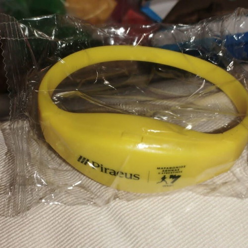 Yellow LED Bracelet Piraeus Bank Authentic Athens Marathon New
