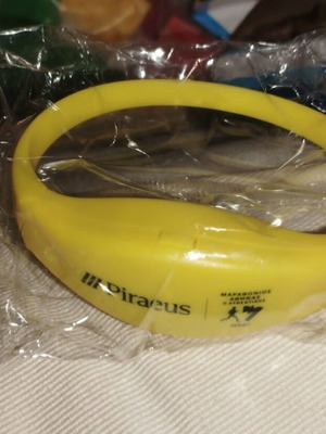 Yellow LED Bracelet Piraeus Bank Authentic Athens Marathon New
