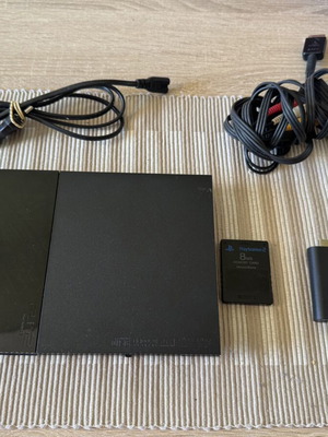 Ps2 Slim console with cables, memory card and PS2 to HDMI adapter, no controller