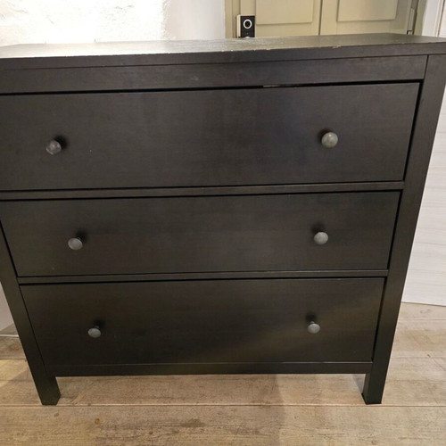 IKEA HEMNES 3-drawer chests used, black-brown, assembled