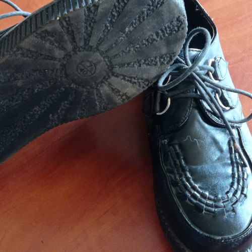 Lace-up shoes used, black, size 40