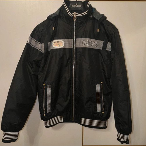Waterproof jacket new with fleece lining, size L, black and blue