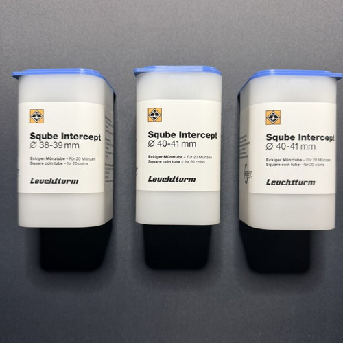 Θήκες νομισμάτων Leuchtturm Sqube Intercept 38-39 & 40-41 mm, πακέτο 3