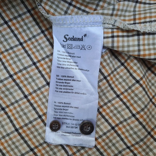 Seeland men's hunting shirt size L, checked, long sleeve, cotton, like new