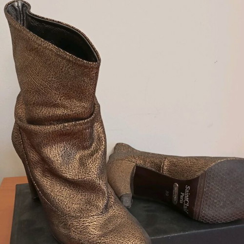 Saint Clair Paris women's ankle boots used, size 39, black and gold