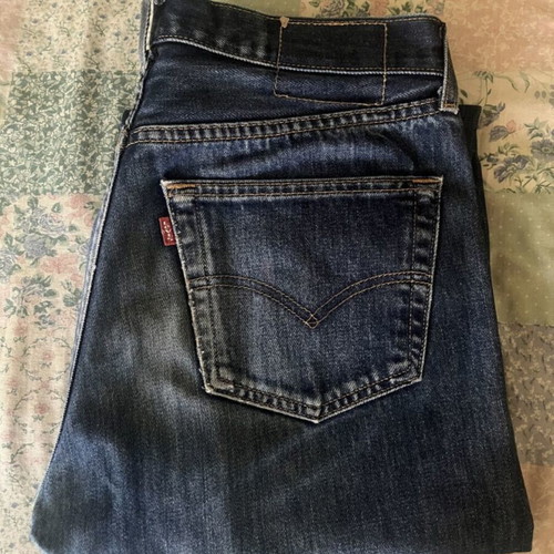 Levi's vintage jeans used, punk and skinhead style, cuffed hems