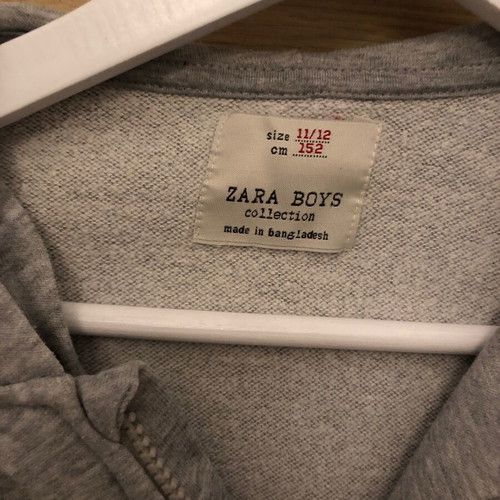 ZARA cardigan with hood and pockets for 11-12 years like new, gray