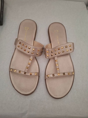 Mourtzi leather sandals with gold studs size 41 like new