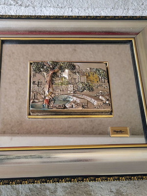 Silver 925 Creazioni Artistiche embossed vintage framed artwork like new